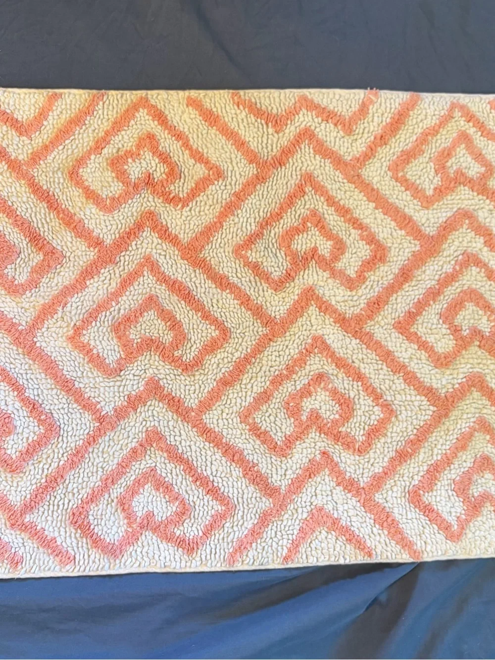 Ralph Lauren Coral and Cream Geometric Door Mat